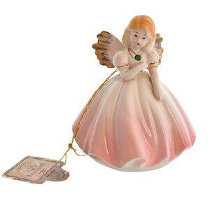 Josef Originals Peridot Birthstone Angel Porcelain Figurine 5" August girl 1994